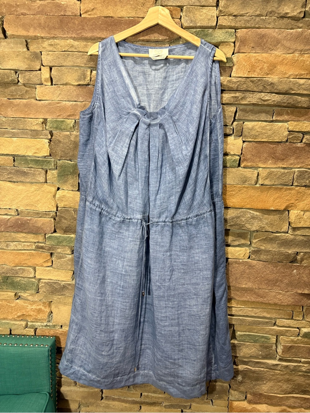 Voyage by Marina Rinaldi Tie Waist Linen Dress Sz 16